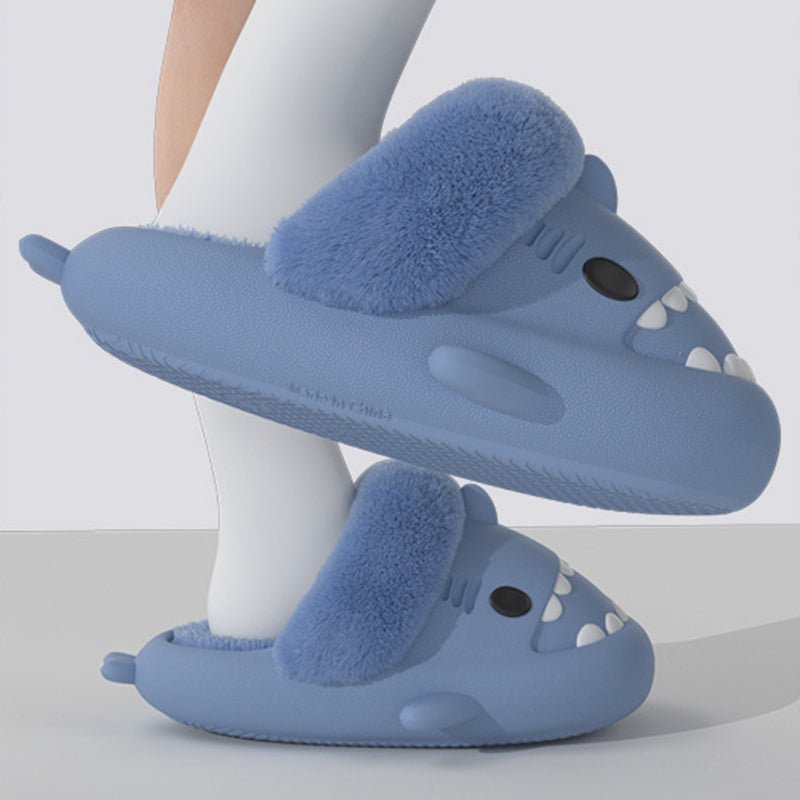 Furry Cloud Shark Slippers | Cloud Shark Flip Flops - Cloud Slides