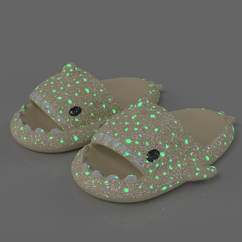 Starry Night Light Shark Slippers Soft Flip Flops